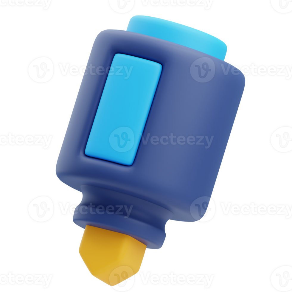 3D Highlighter Icon Illustration Render png