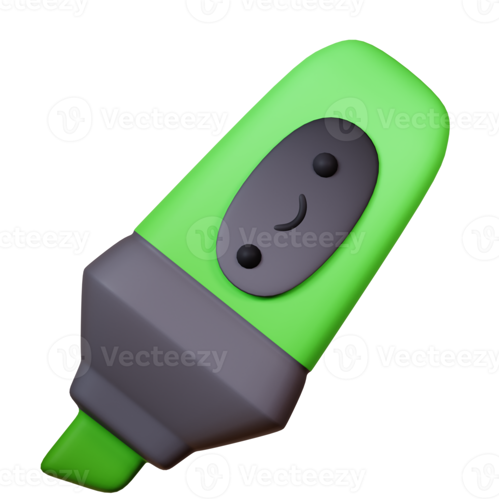 3D Highlighter Icon Illustration Render png