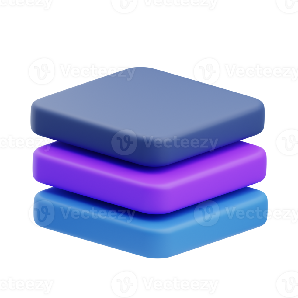 3D Layer Icon Illustration Render png