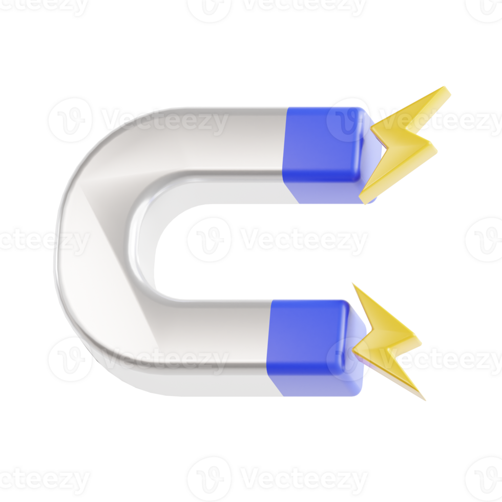 3D Magnet Icon Illustration Render png