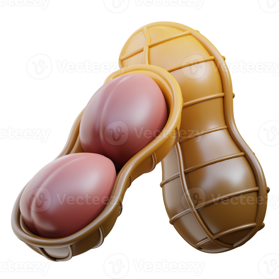 3D Peanut Icon Illustration Render png