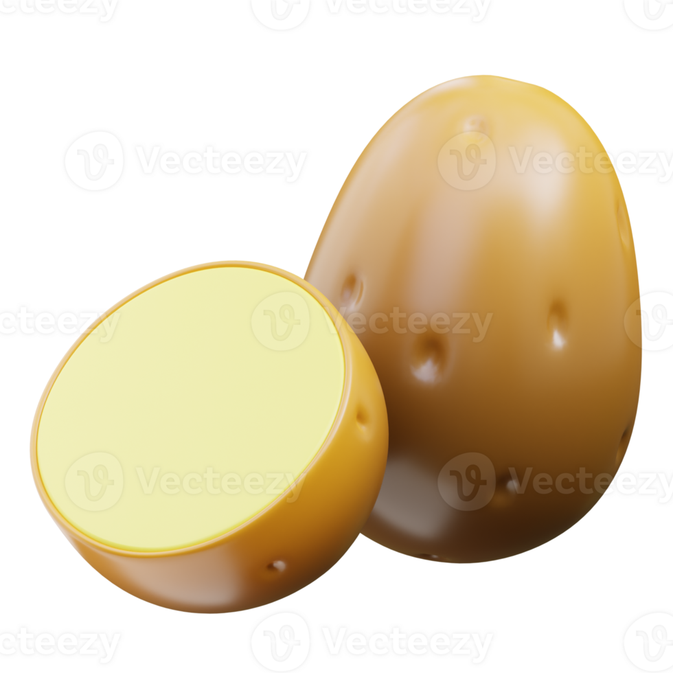 3D Potato Icon Illustration Render png