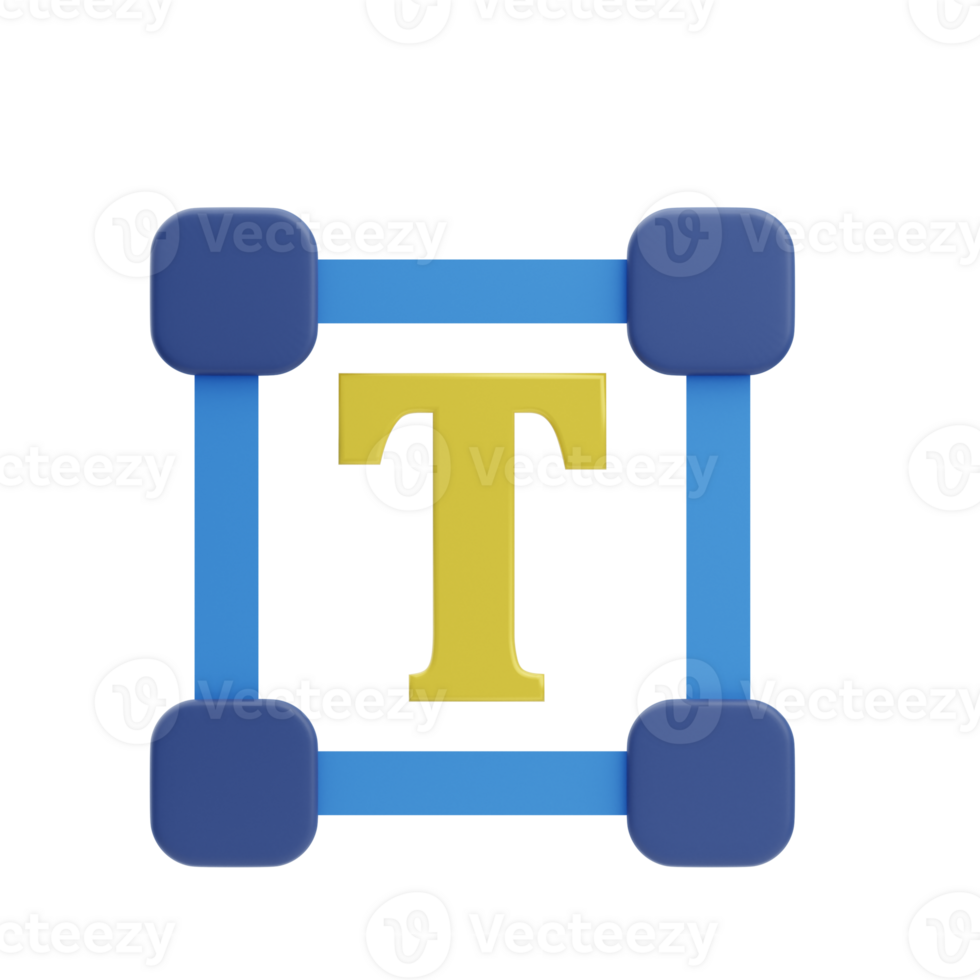3D Text Tool Icon Illustration Render png