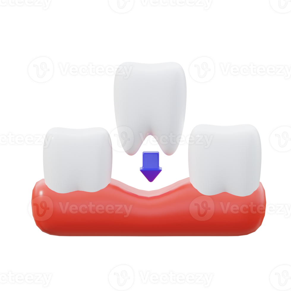 3D Tooth Filling Icon Illustration Render png