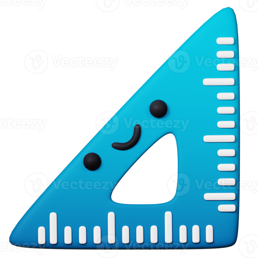 3D Triangle Ruler Icon Illustration Render png