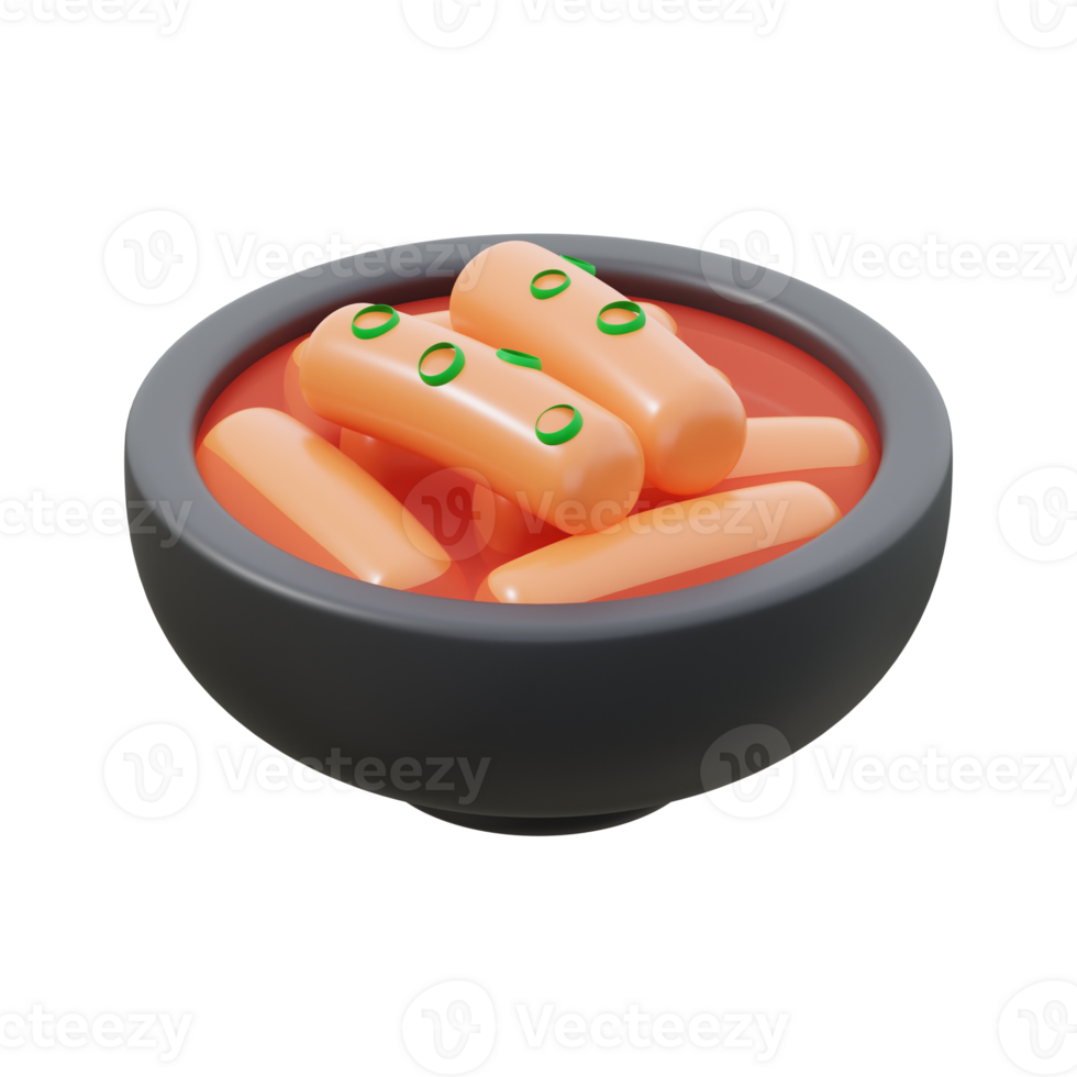 3D Tteokbokki Icon Illustration Render png