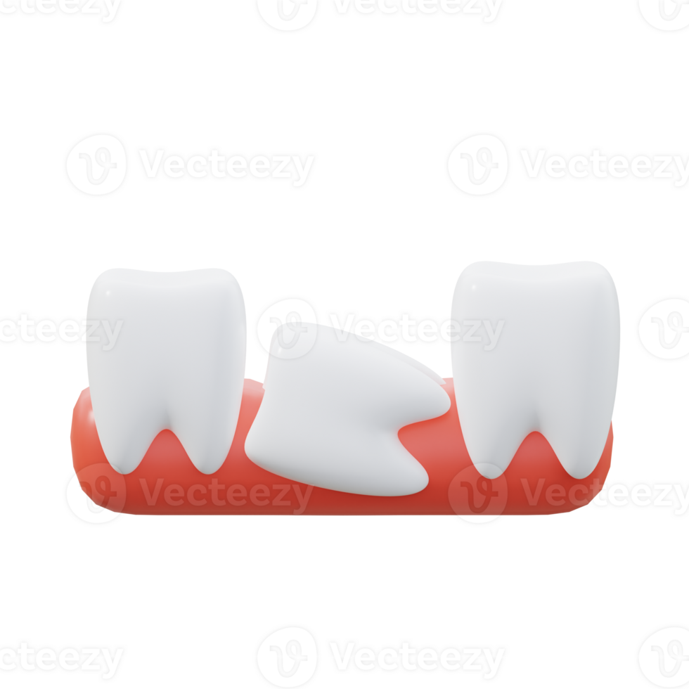 3D Wisdom Tooth Icon Illustration Render png
