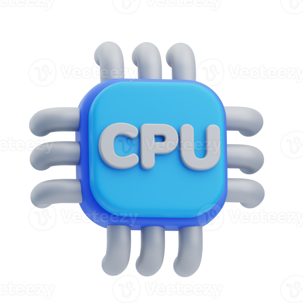 3D Chip Icon Illustration Render png