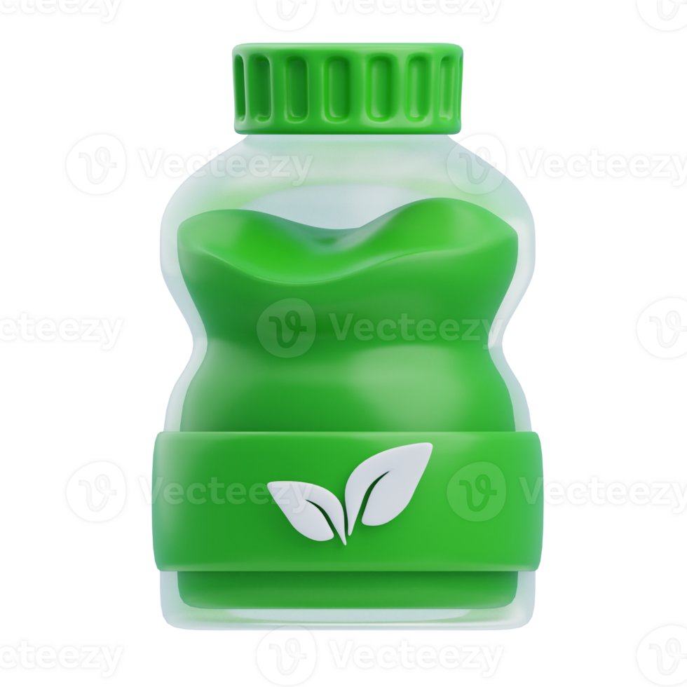 3D Recycle Bottle Icon Illustration Render png