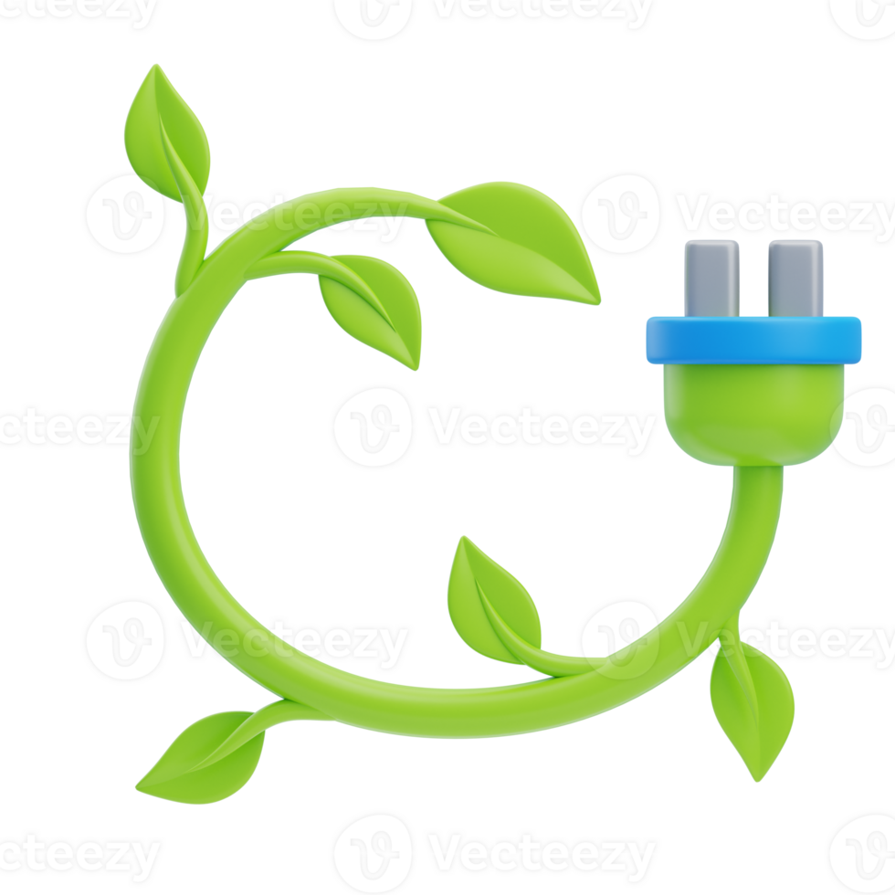3D Save Energy Icon Illustration Render png