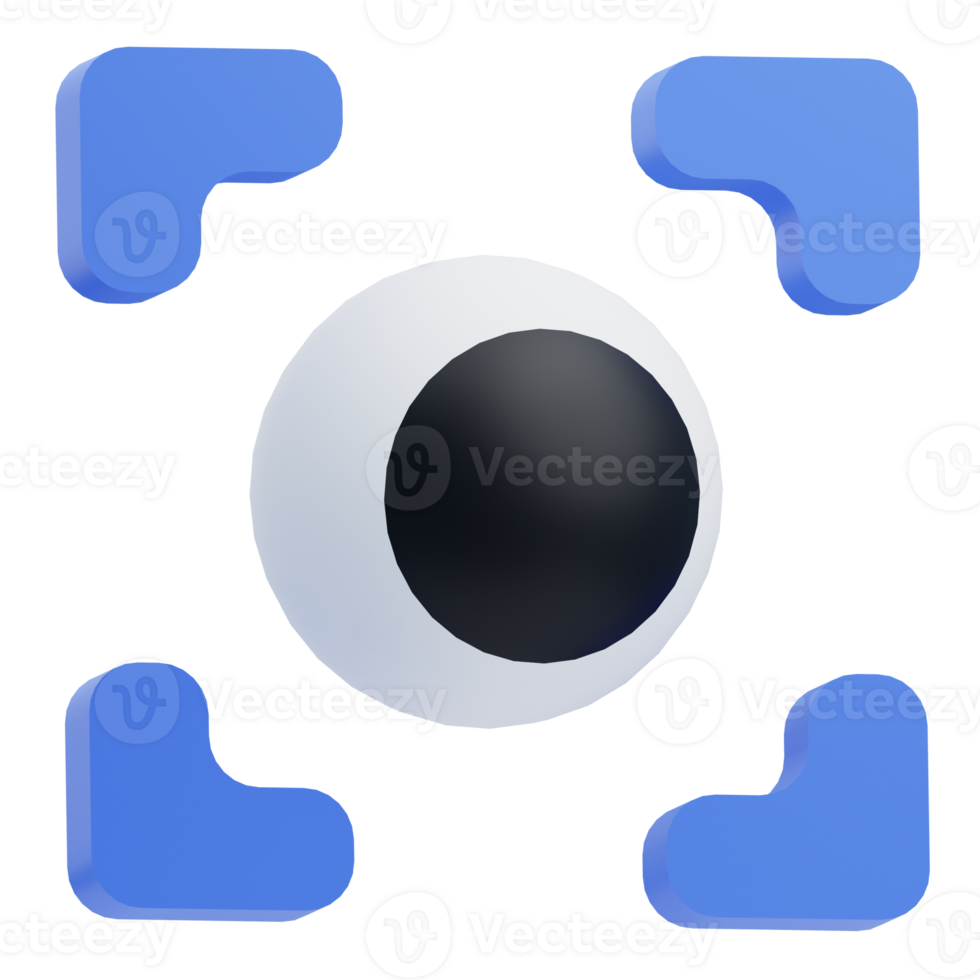 3D Biometric Eye Icon Illustration Render png