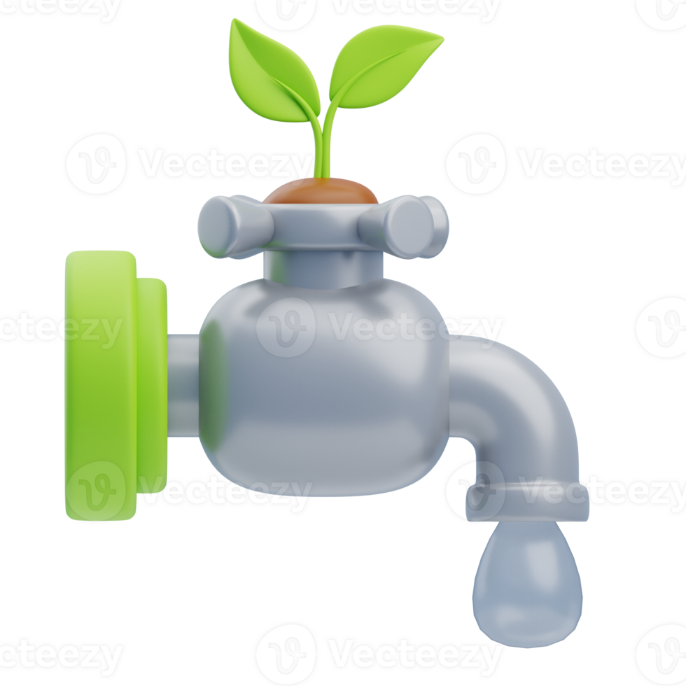 3D Save Water Icon Illustration Render png