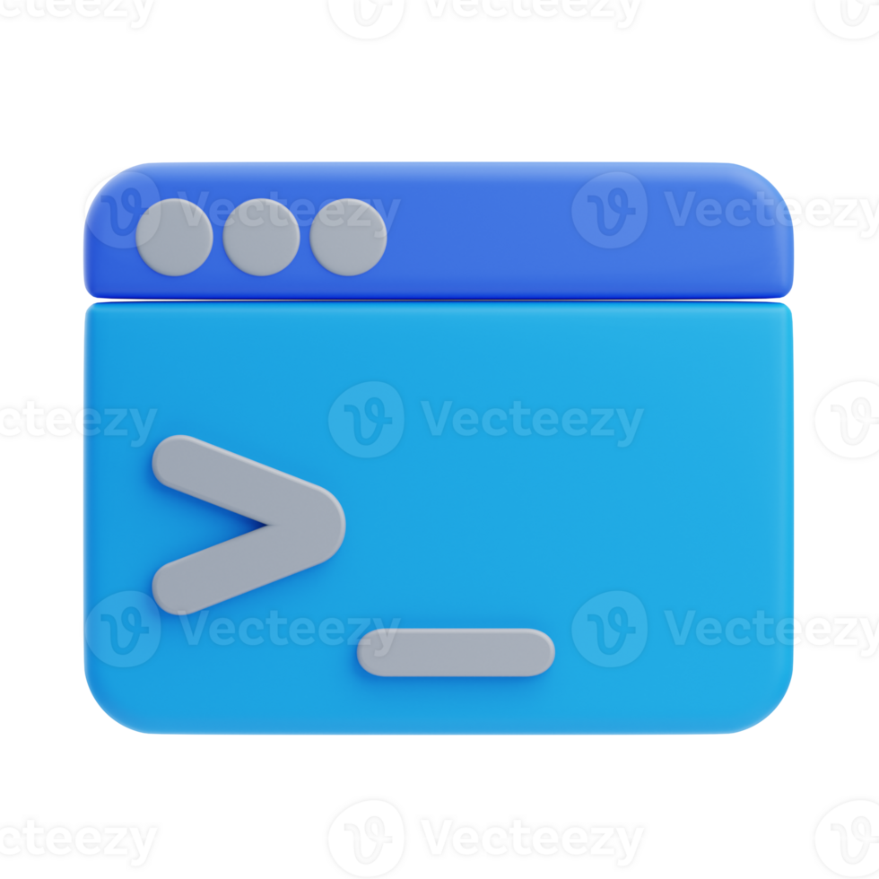 3D Command Prompt Icon Illustration Render png