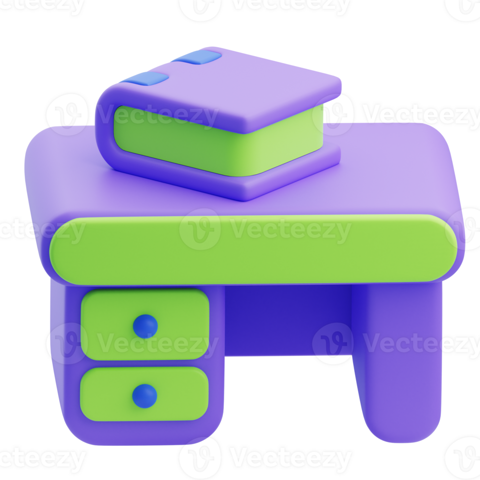 3D Library Desk Icon Illustration Render png