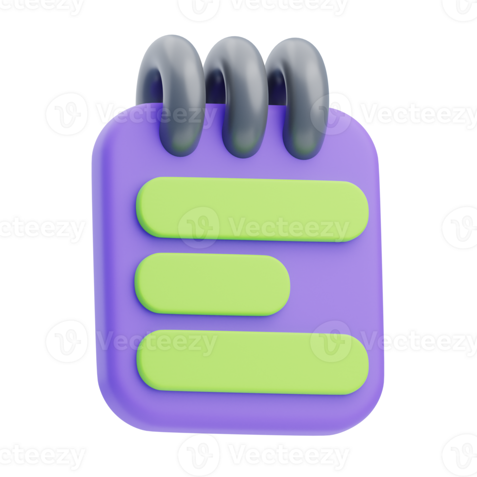 3D Notes Icon Illustration Render png