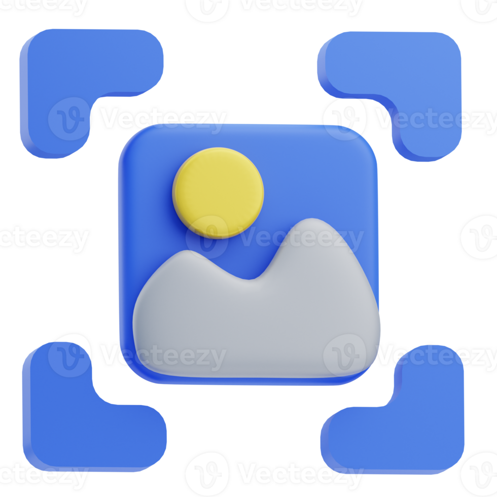3D Image Recognition Icon Illustration Render png