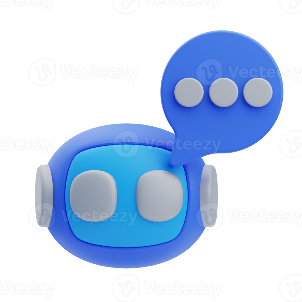 3D Chat Bot Icon Illustration Render png