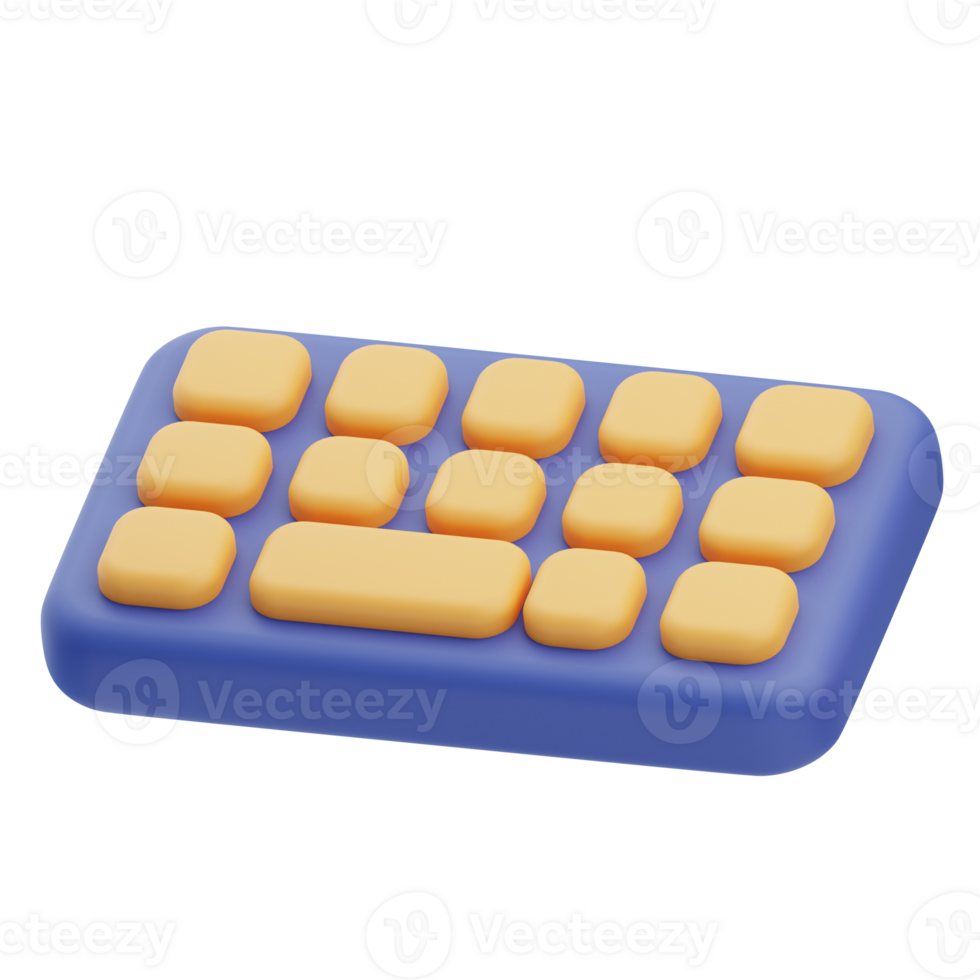 3D Keyboard Icon Illustration Render png