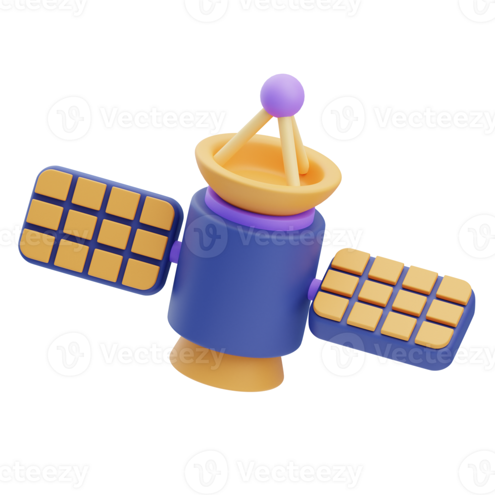3D Satelite Icon Illustration Render png