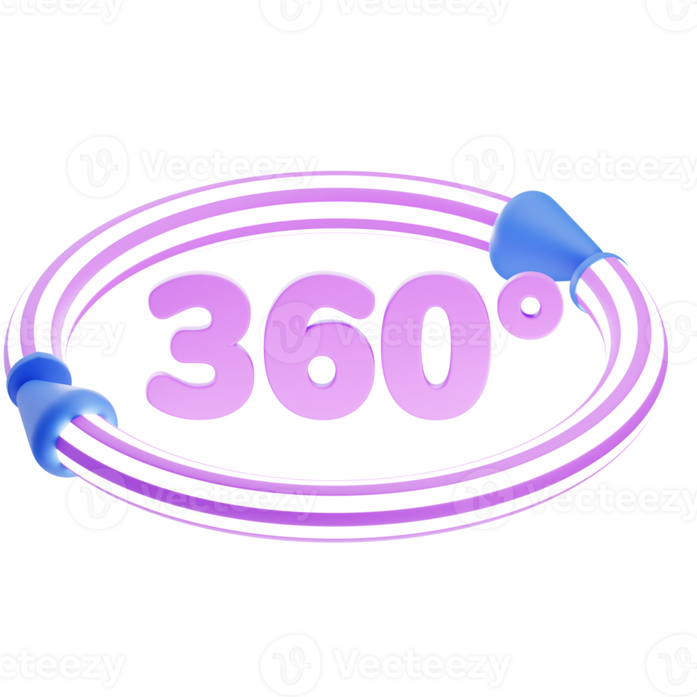 3D 360 Icon Illustration Render png
