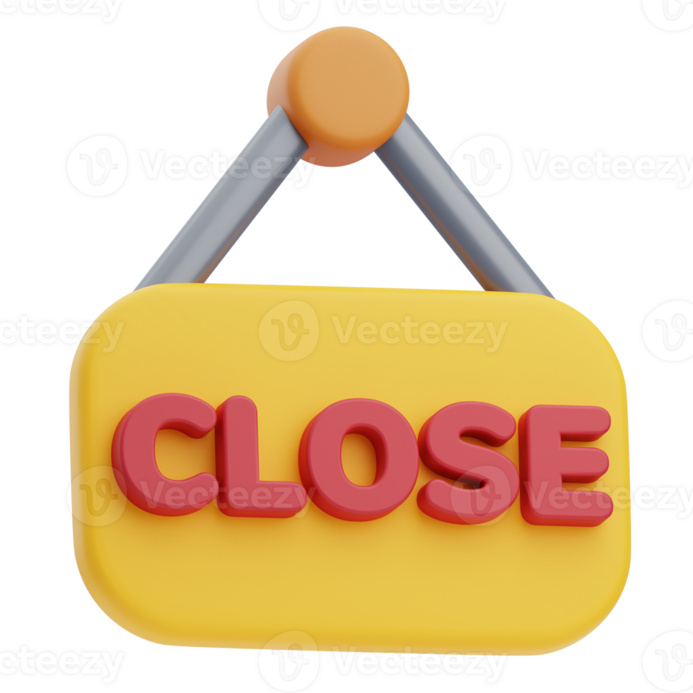 3D Closed Sign Icon Illustration Render png