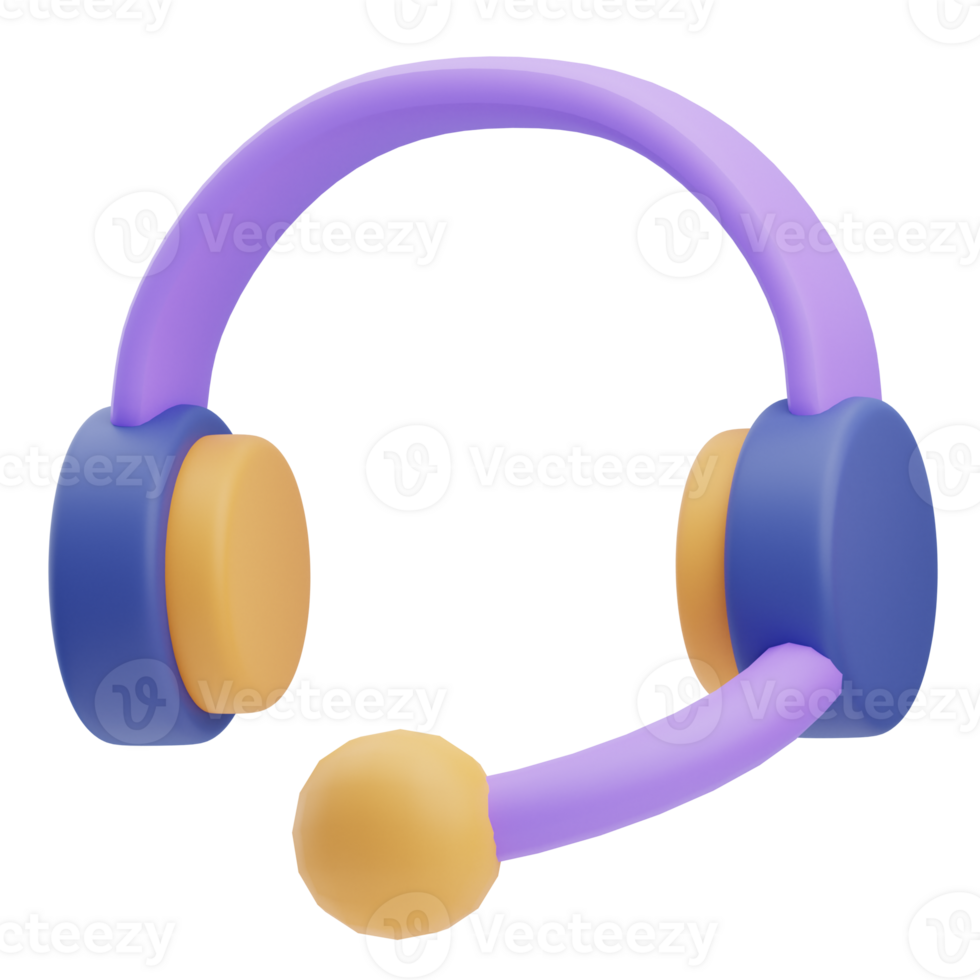 3D Headphone Icon Illustration Render png