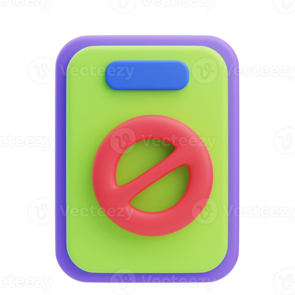 3D No Phone Icon Illustration Render png