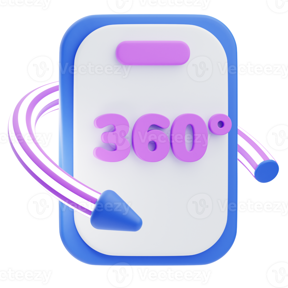 3D 360 Mobile Icon Illustration Render png
