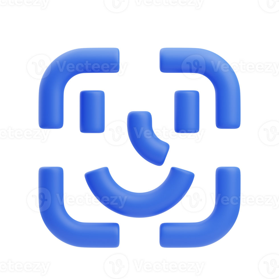3D Face Scanner Icon Illustration Render png