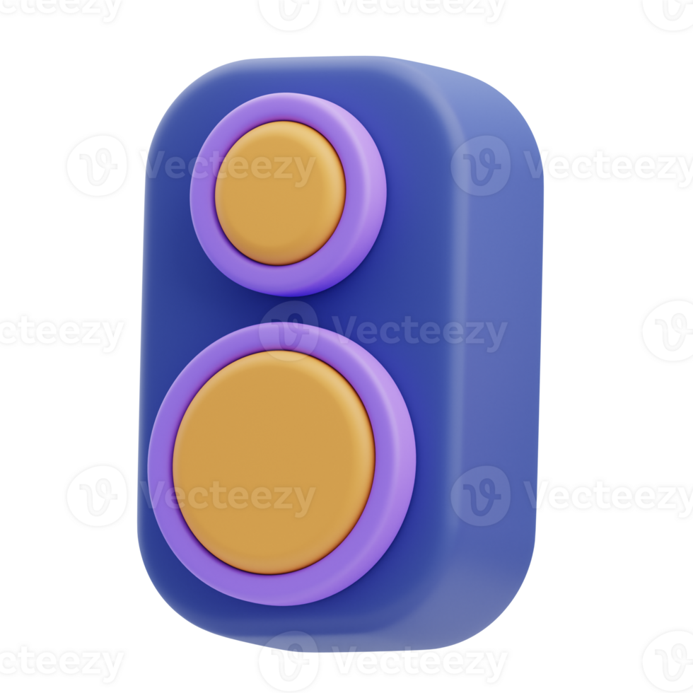 3D Speaker Icon Illustration Render png