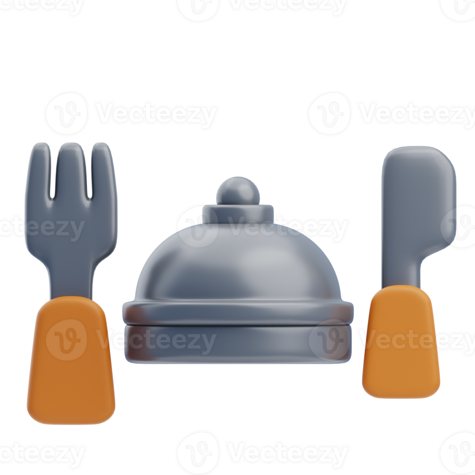 3D Cutlery Icon Illustration Render png