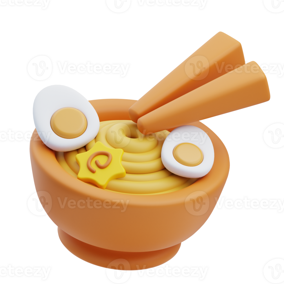 3D Ramen Icon Illustration Render png