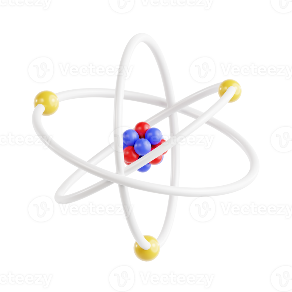 3D Atom Icon Illustration Render png