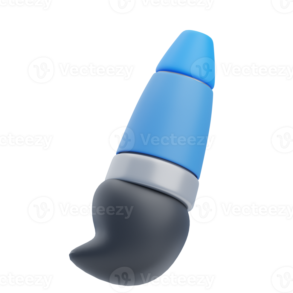 3D Brush Icon Illustration Render png