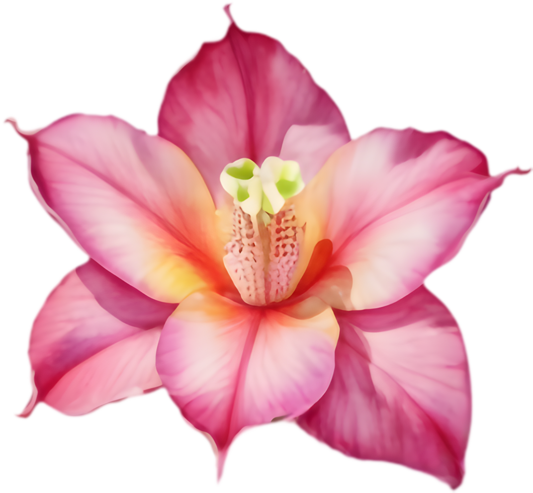 Lifelike watercolor painting of Bignonia magnifica flower. . png