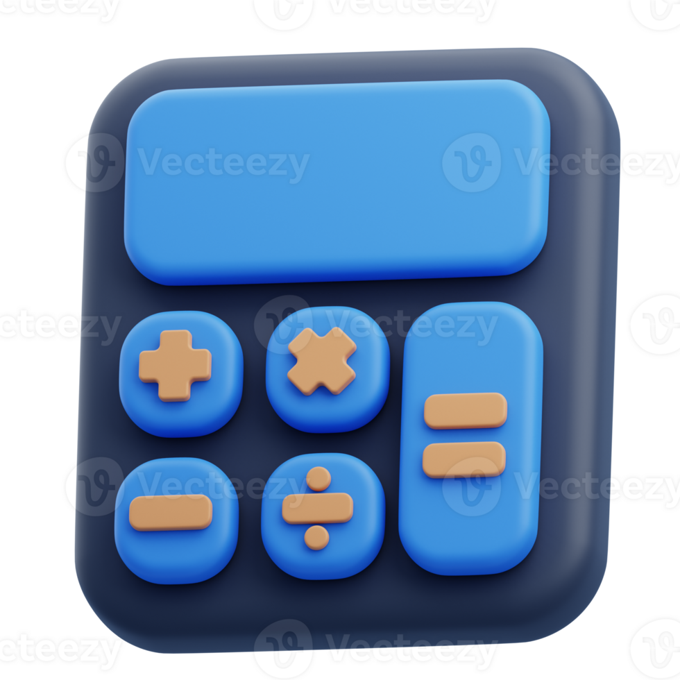 3D Calculator Icon Illustration Render png