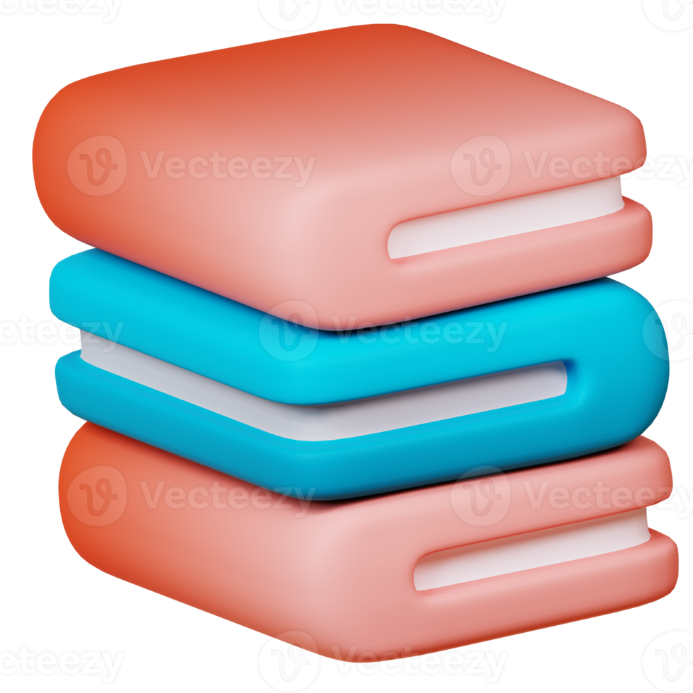 3D Book Icon Illustration Render png