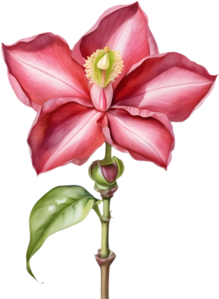 Detailed watercolor Cannonball flower artwork for botanical projects. . png