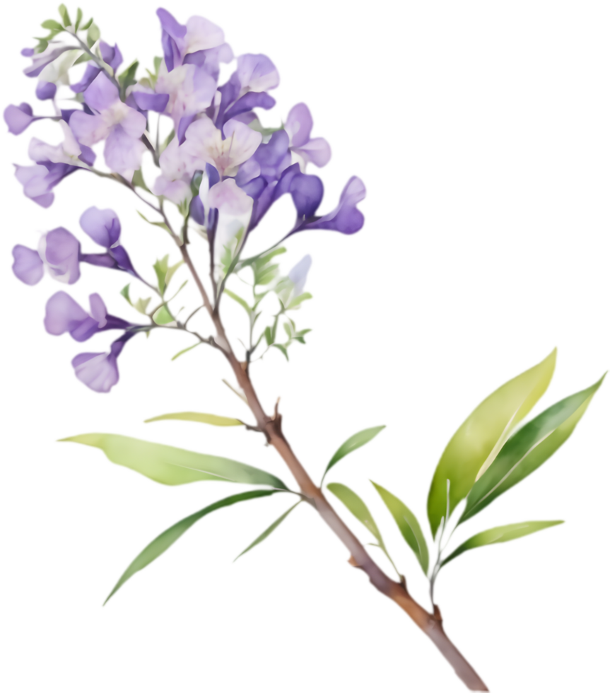 Stunning Jacaranda flower watercolor clipart illustration. . png