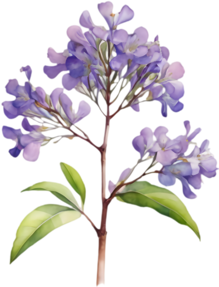 Hand-painted Jacaranda flower clipart in watercolor style. . png