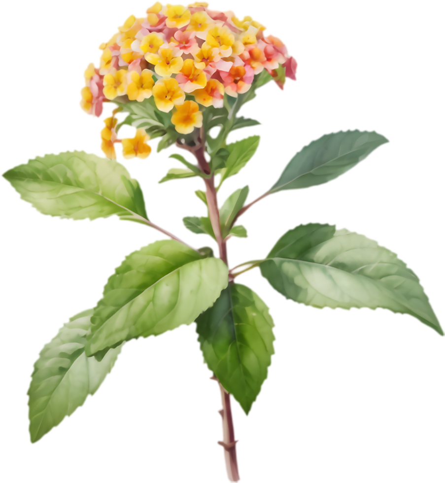 Stunning Lantana watercolor flower clipart for graphic design. . png
