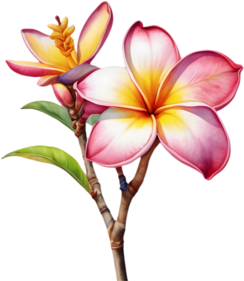 Watercolor Plumeria Clipart for Tropical-themed Artwork Ideas. . png