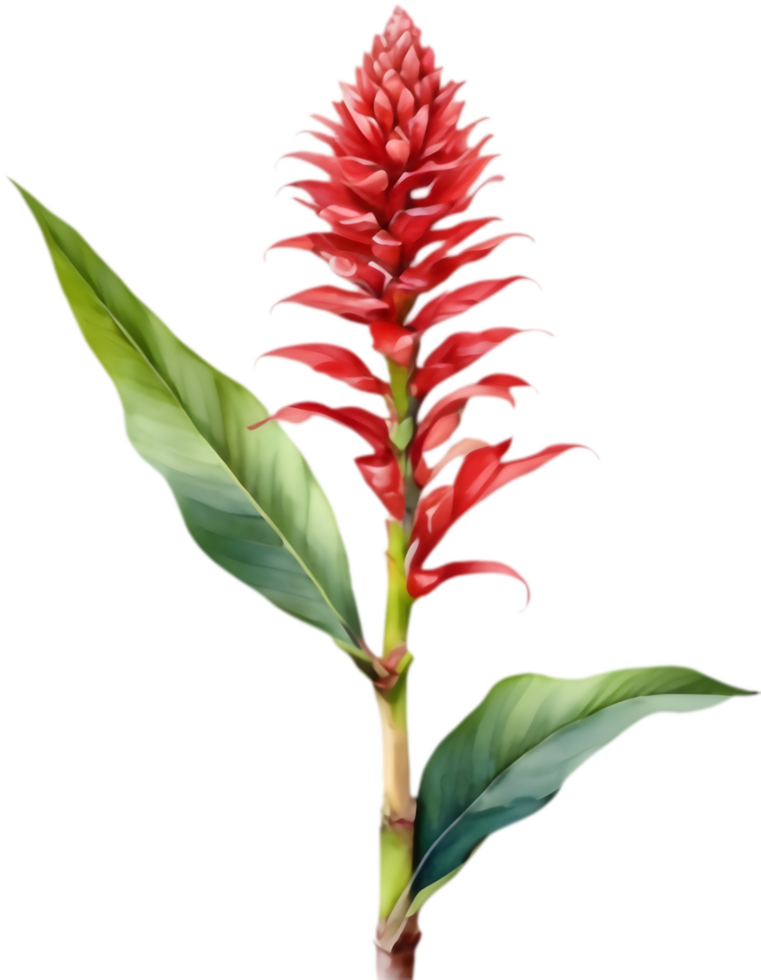 Floral Watercolor Art Red Ginger Design. . png