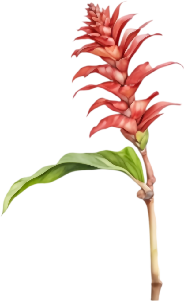 Vibrant Botanical Red Ginger in Watercolor. . png