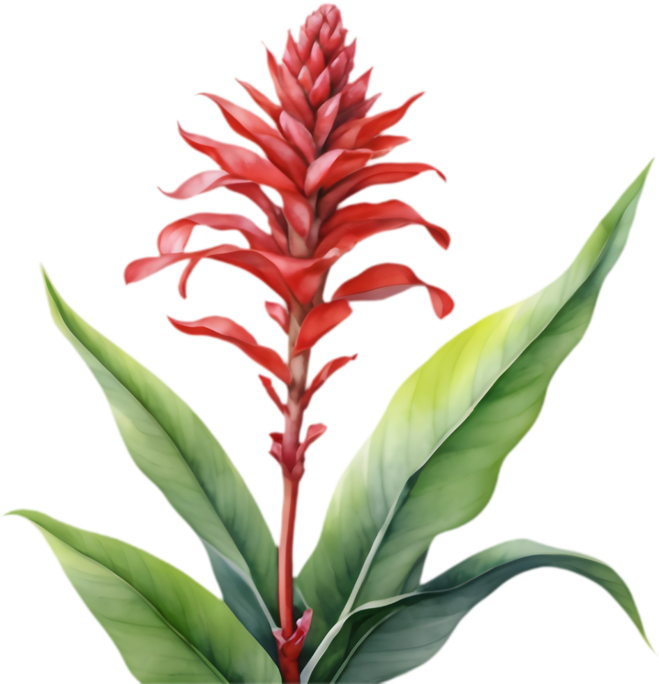 Detailed Watercolor Illustration of Red Ginger. . png