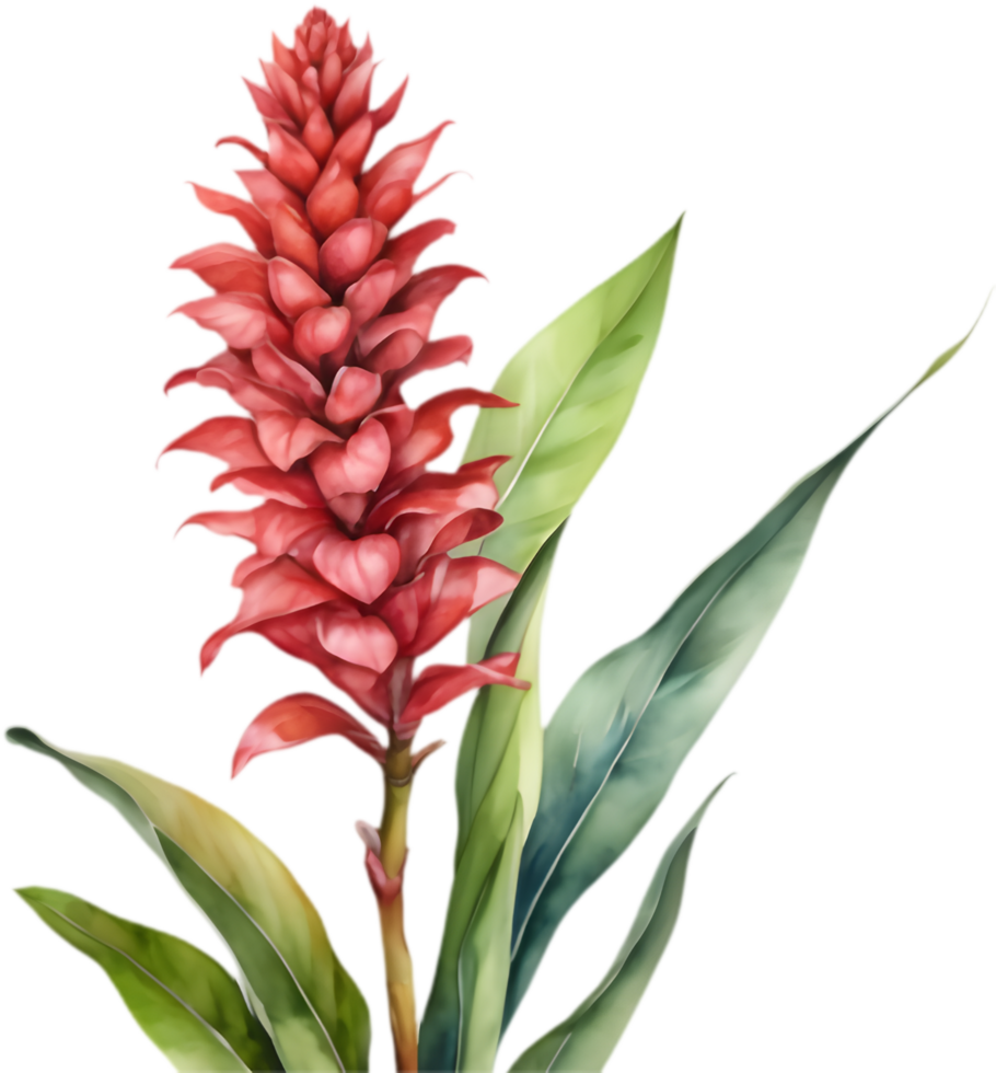 Floral Watercolor Art Featuring Red Ginger. . png