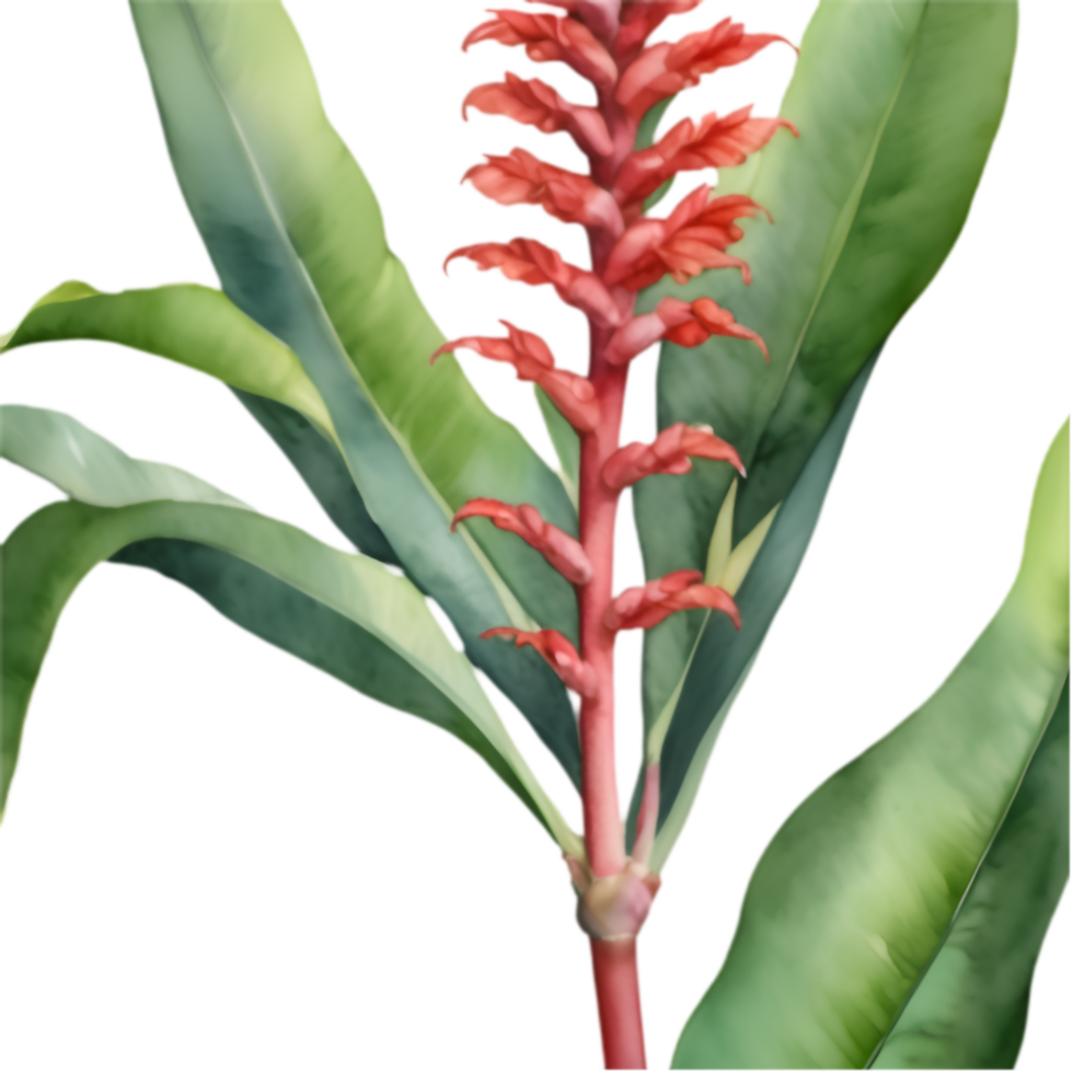 Tropical Red Ginger Watercolor Flower Clipart. . png