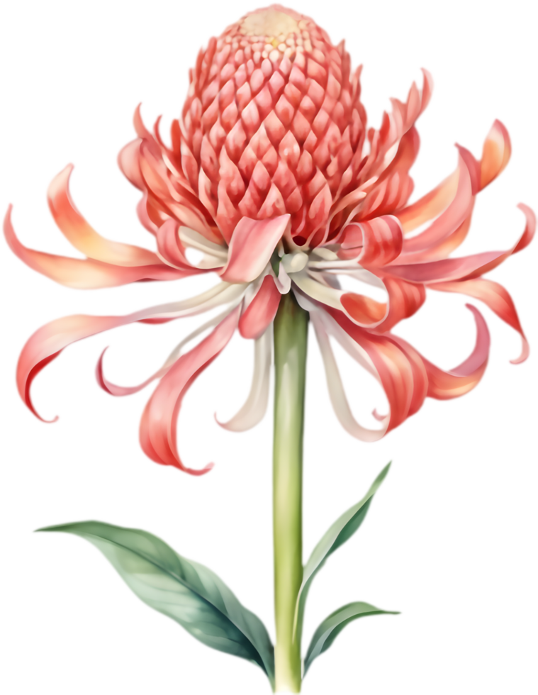 Lush Torch Ginger Botanical Watercolor Artwork. . png