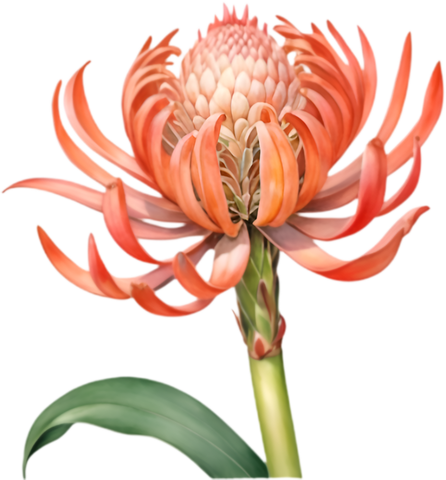 Elegant Torch Ginger Watercolor Clipart for Decor. . png