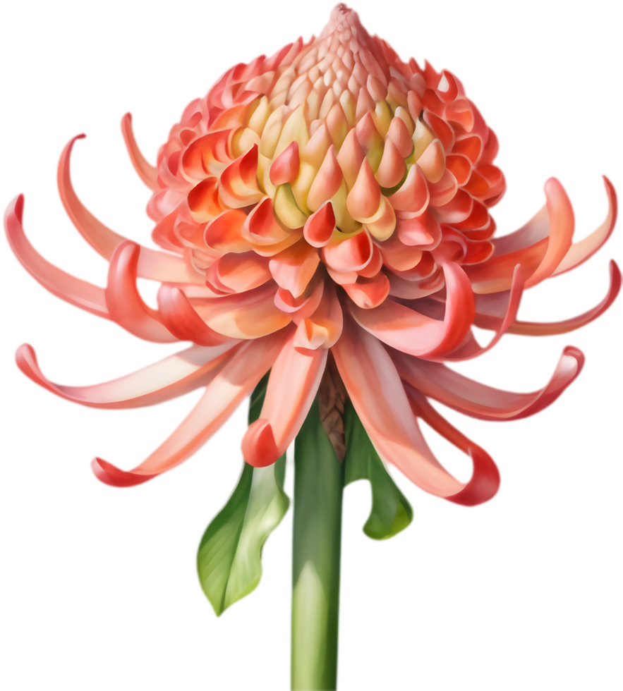 Tropical Torch Ginger Flower in Watercolor. . png
